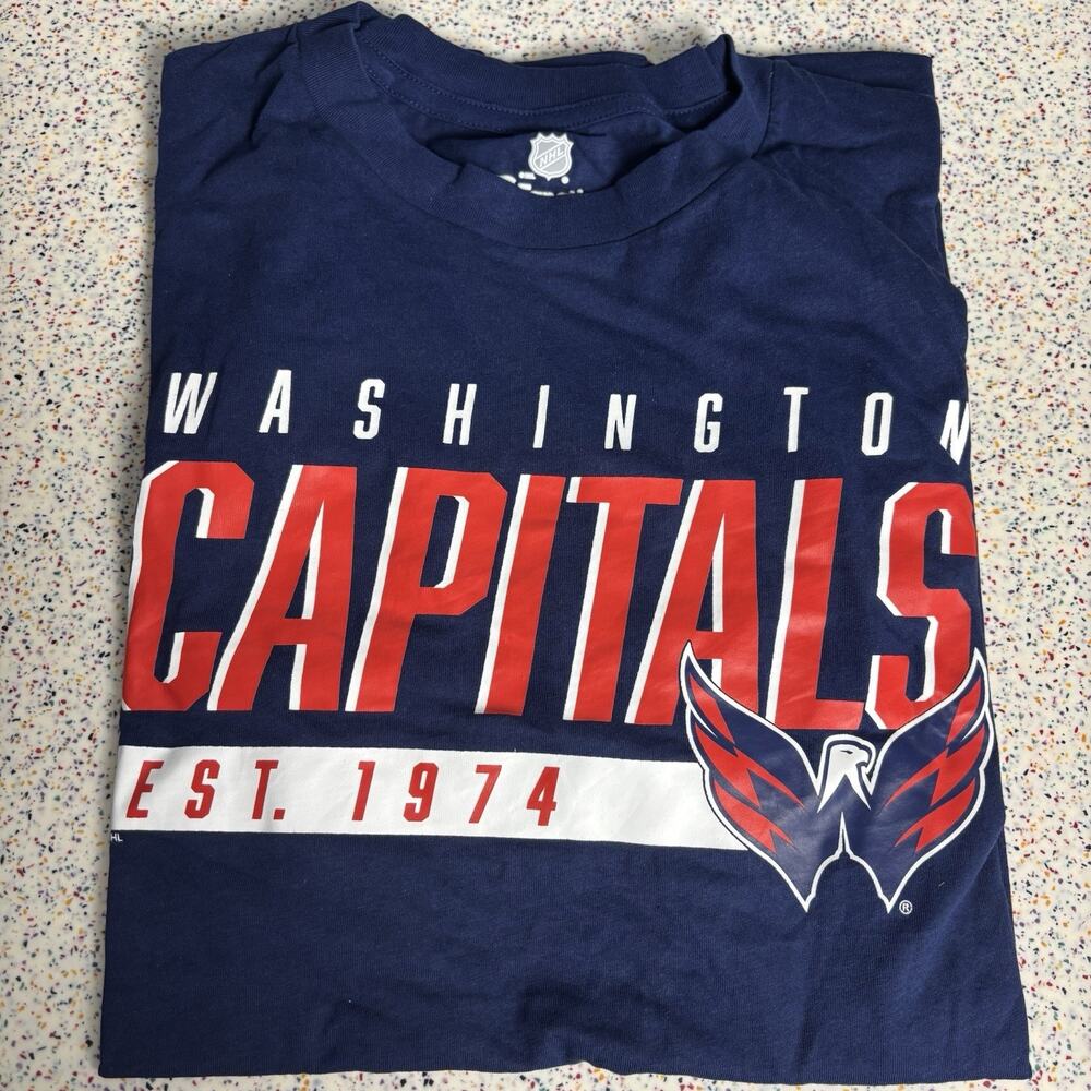 NWT Fanatics Men’s Washington Capitals Hockey Shirt Navy New Medium NHL